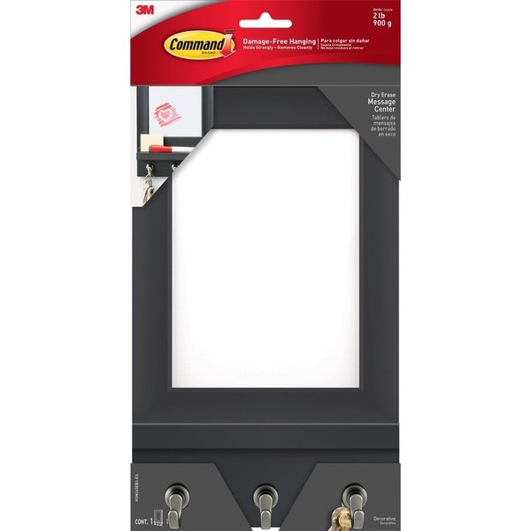 Command Message Center, Dry-erase, 8 Strips, Holds 2 lb, 7"Wx11-1/2"H, BK MMMHOM24DEBSES